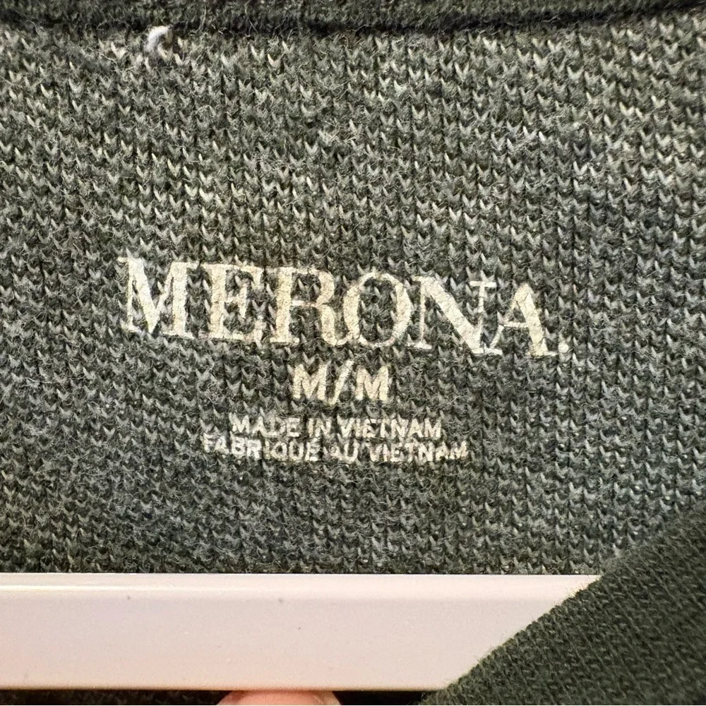 Merona men’s crewneck sweater size M used good condition. Gray green color